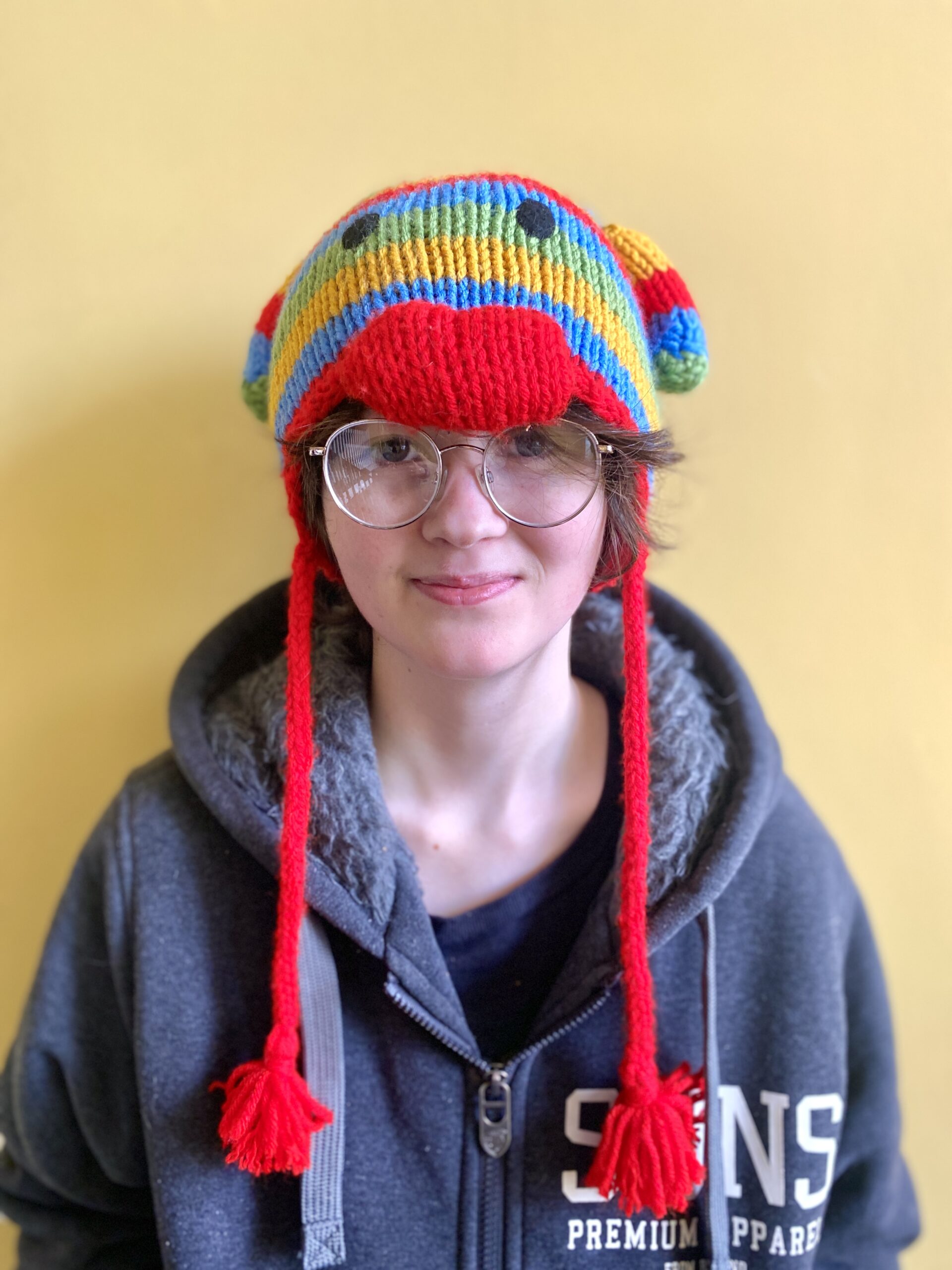 Ash Inglish wearing a Horrid Henry inspired Horrid Hat